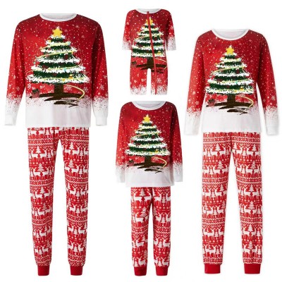 Star Santas Printed Matching Family Christmas Pajama Set