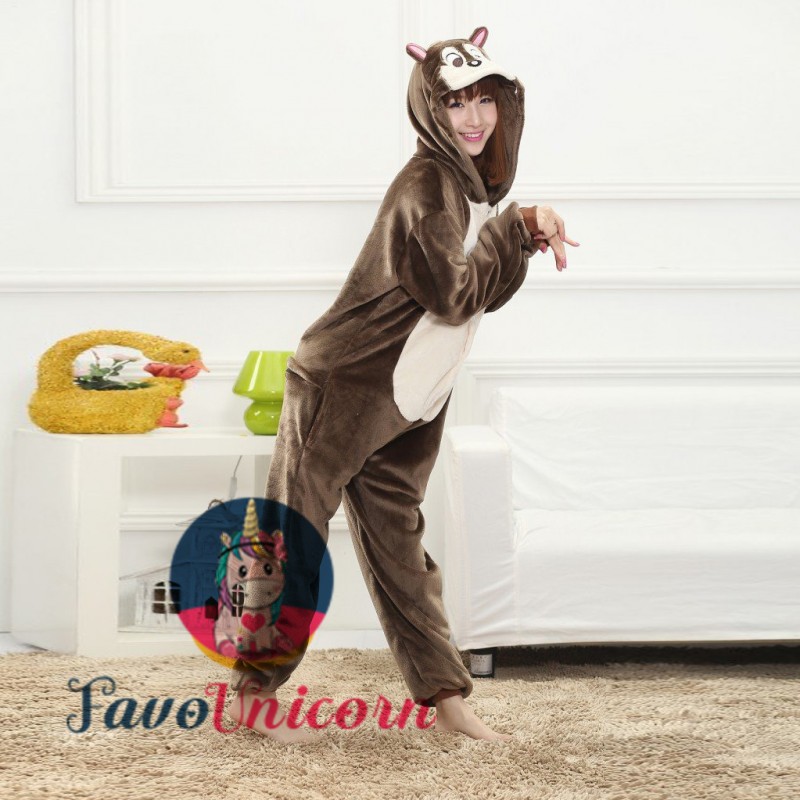 Squirrel Onesie for Women & Men Costume Onesies Pajamas Halloween Outfit 