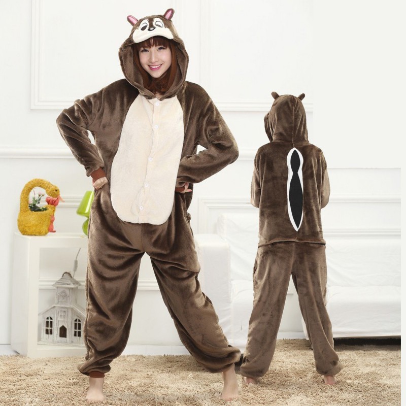 Squirrel Onesie for Women & Men Costume Onesies Pajamas Halloween