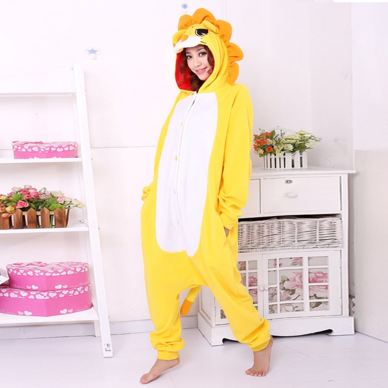 Lion Costume Onesie for Women & Men Pajamas Halloween Outfit ...