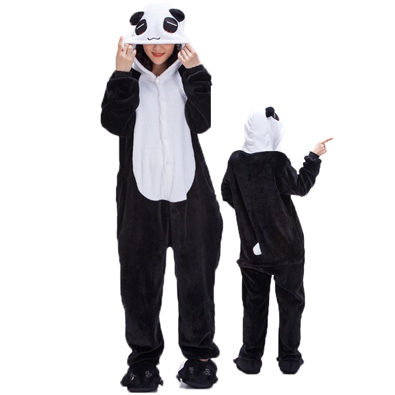 Pandas Costume Onesie for Women & Men Pajamas Halloween Outfit ...