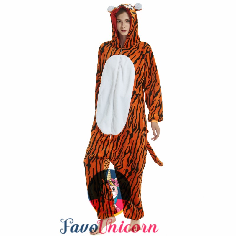 Grilong Tiger Onesie for Women Adult Costume Onsie Pajamas Sleeper Halloween 
