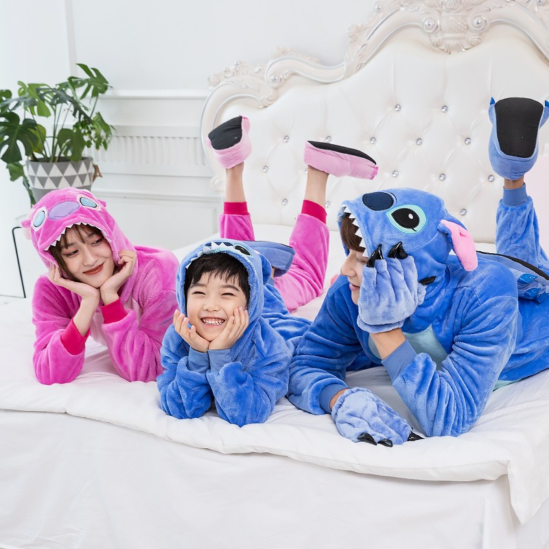 Lilo & Stitch Onesie Pajamas Animal Halloween Costumes for Women & Men with  Zipper