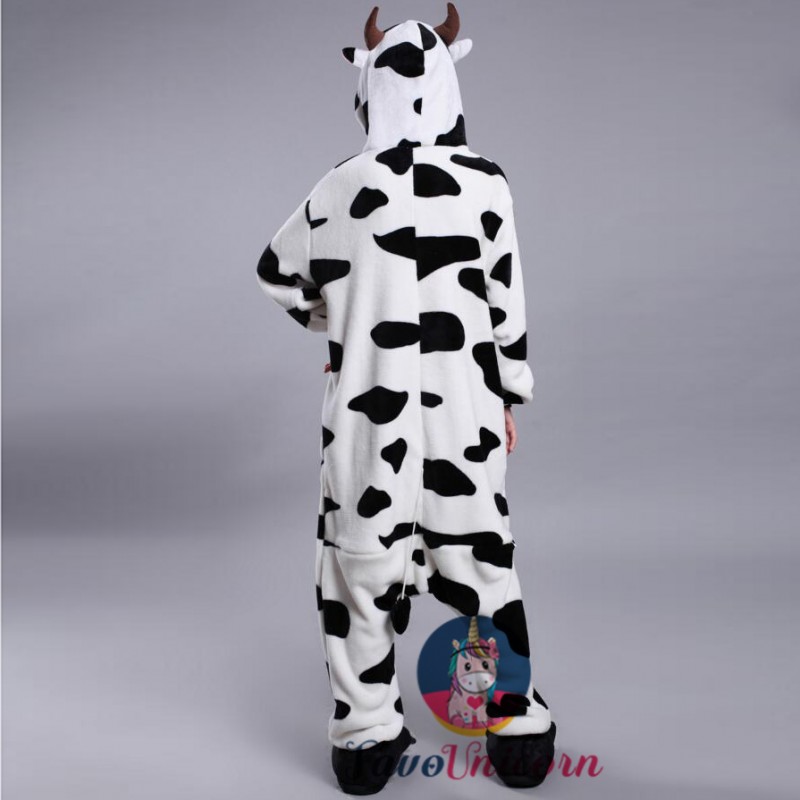 ACOGNA Cow Adult Onesie Costume Animal One Piece Pajamas Plush Women Cosplay Halloween Christmas Teen Sleepwear 