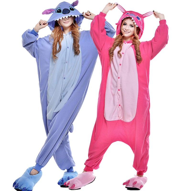 Adult Stitch Kigurumi Pajamas Stitch Angel Cosplay Costume Pajamas
