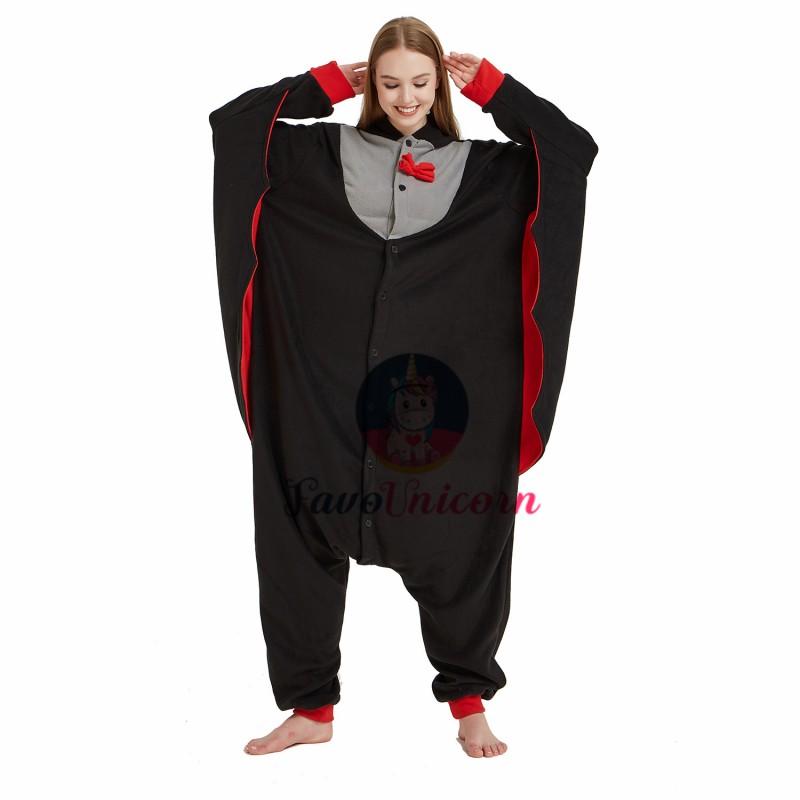 Bat Onesie Costume Pajama for Adult Women & Men Halloween Costumes 