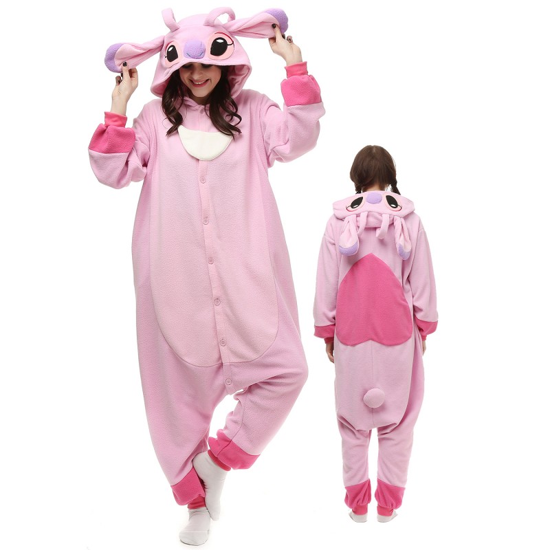 negatief Lam Achternaam Lilo & Stitch Angel Costume Onesie Pajamas Adult Animal Onesie for Women &  Men - Favounicorn.com