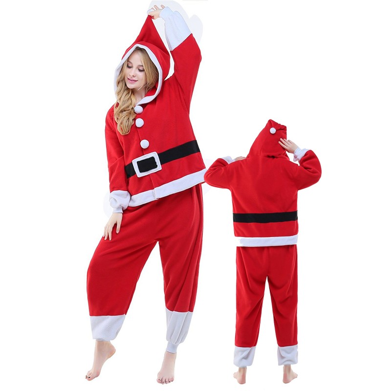 Santa Claus Costume Onesie Pajamas Adult Animal Onesie for Women & Men -  