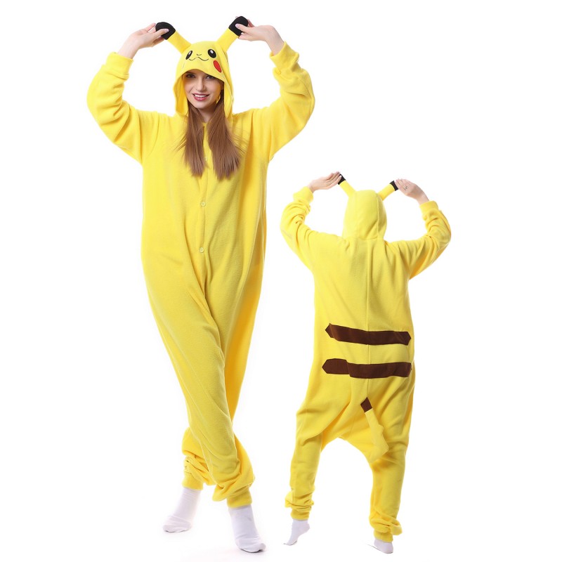 Adult Pikachu Pokemon go Unicorn Costume Kigurumi Animals Fleece Pyjamas 
