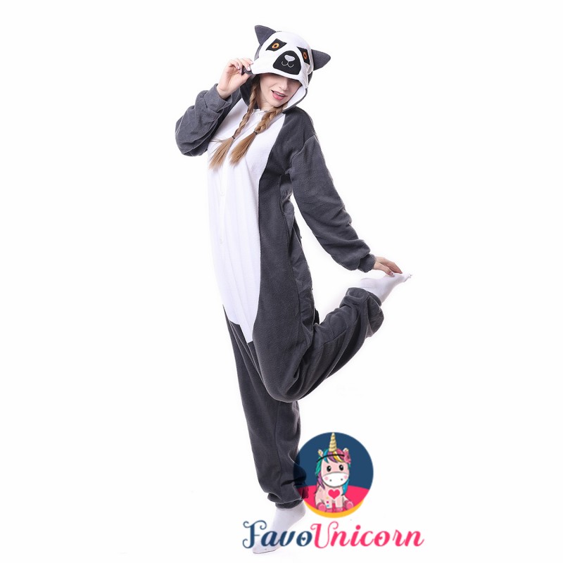 Lemur Costume Onesie Adult Animal Costumes for Women & Men -