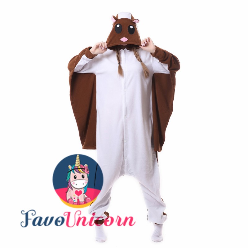 Flying Squirrel Kigurumi Adult Animal Onesie Costume Pajama By Panda Parade