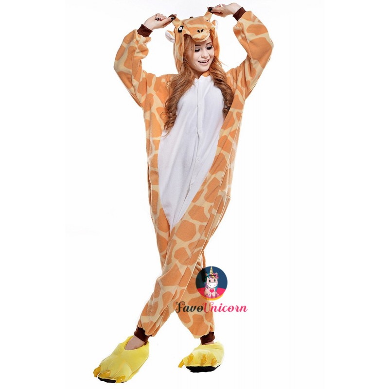 CASABACO Christmas Onesie Adult Giraffe Onesie Costume Women Animal Pajama Halloween 