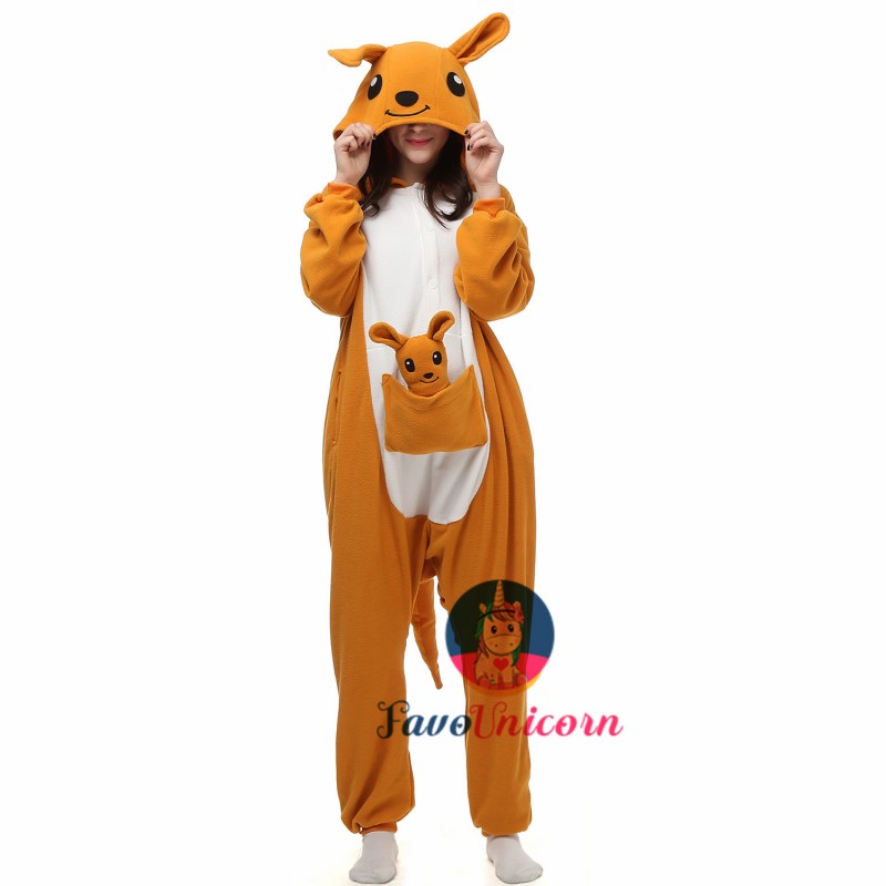 Kangaroo SILVER LILLY Unisex Adult Plush Animal Halloween Costume Pajamas