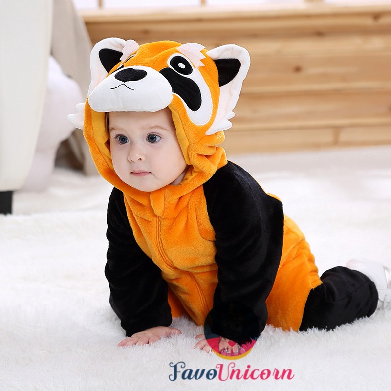 Red Panda Raccoon Onesie Pajama Toddler Animal Costume for Baby Infant -  