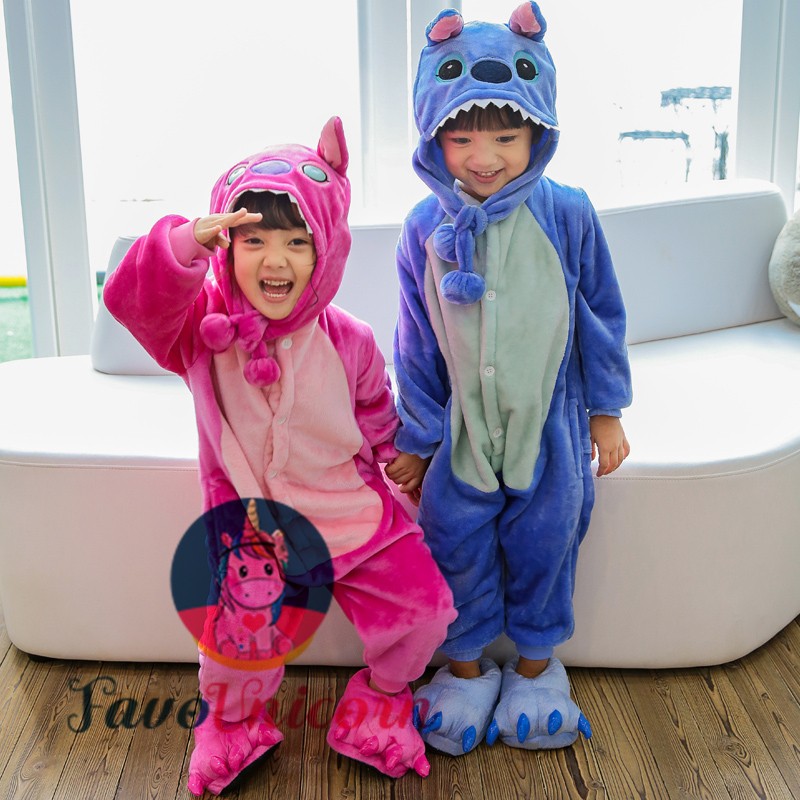 Kids Stitch Onesie Costume Pajama for Boys & Girls With Hood - Favounicorn.com