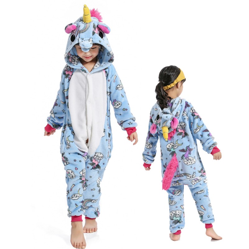 Kids Unicorn Onesie Girls Comfy Pyjamas Boys Soft Sleepsuit Gifts for Children Animal Jumpsuit Dress Up Costume 