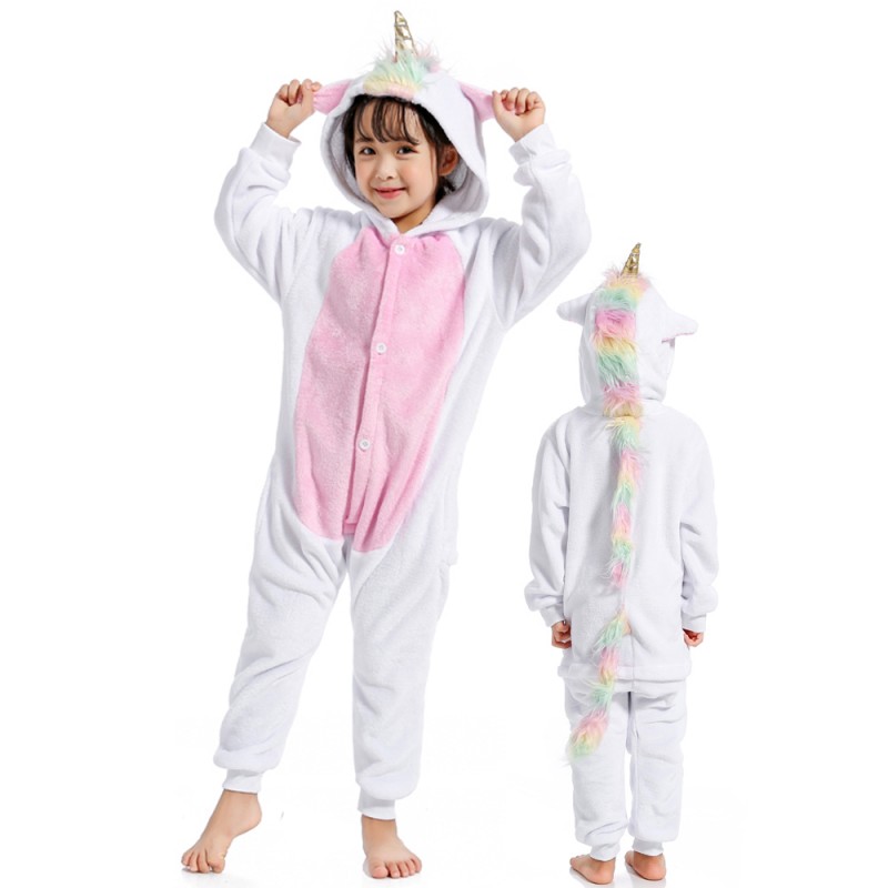 optocht Iedereen Vulkaan Rainbow Tail Unicorn Onesie Costume Pajama Kids Animal Outfit for Boys &  Girls - Favounicorn.com