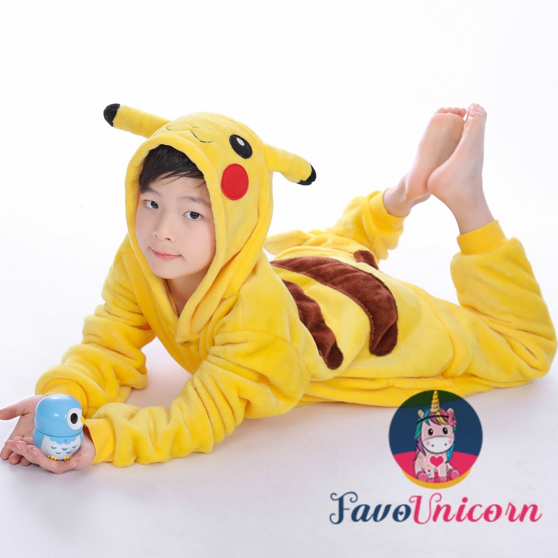 Pikachu Onesie Costume Pajama Kids Animal Outfit for Boys & Girls