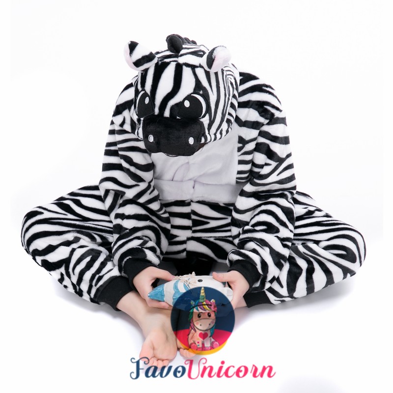 Zebra Onesie Costume Pajama Kids Animal Outfit for Boys & Girls ...
