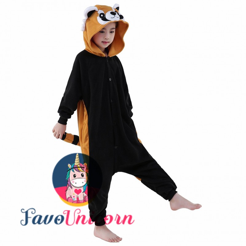 Kids Red Panda Raccoon Costume Onesie Pajama Animal Outfit for Boys & Girls  