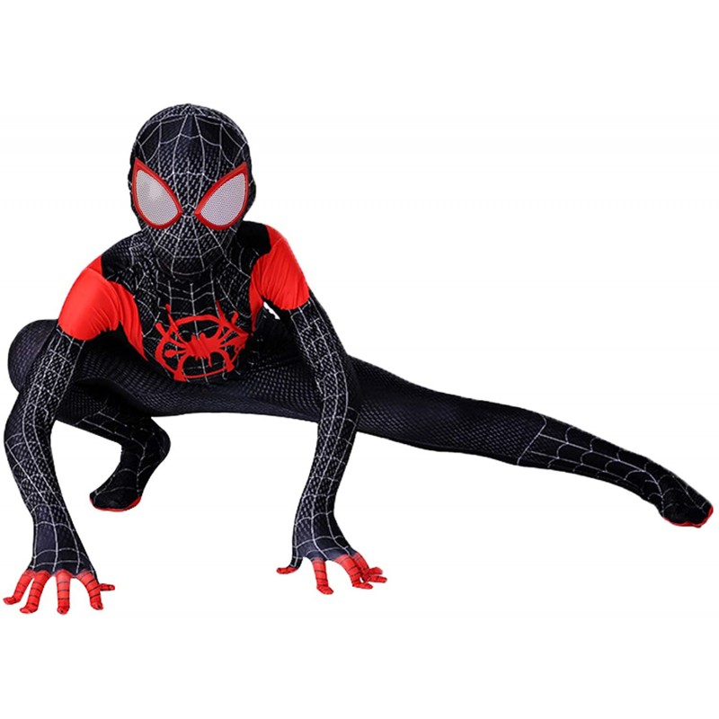 Boys Miles Morales Costume Spider Man Suit Cosplay For Kids 
