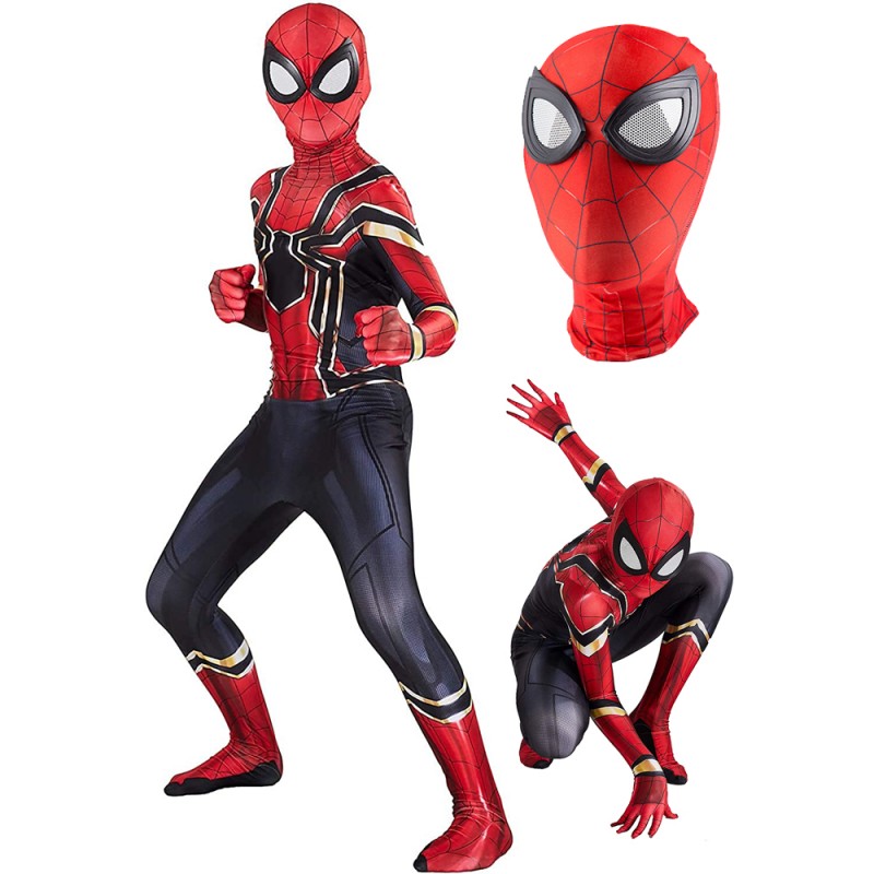 Generaliseren onderwerpen regering Iron Spiderman Costume Boys Spider Man Suit Cosplay Onesie For Kids -  Favounicorn.com