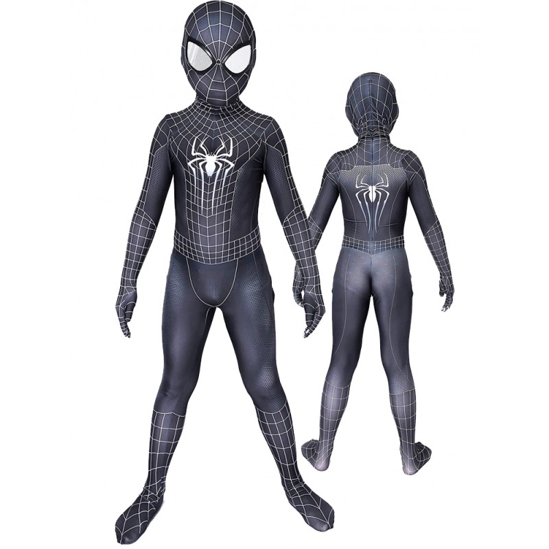 Boy Spiderman Black Suit Venom Spider Costume Cosplay Onesie For Kids ...