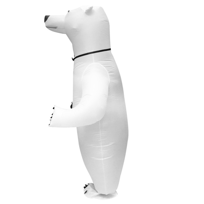 Adults Inflatable White Polar Bear Costume Halloween Xmas Blow Up Outfit 