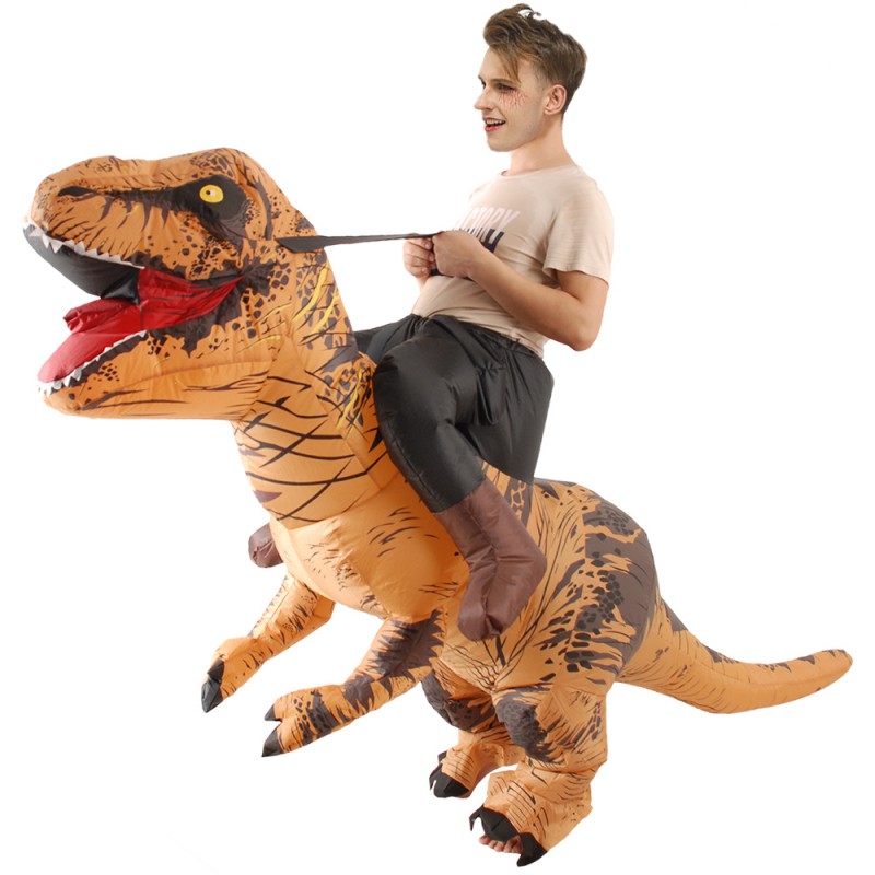 Inflatable Dinosaur Costume Riding T Rex Blow up Deluxe Halloween
