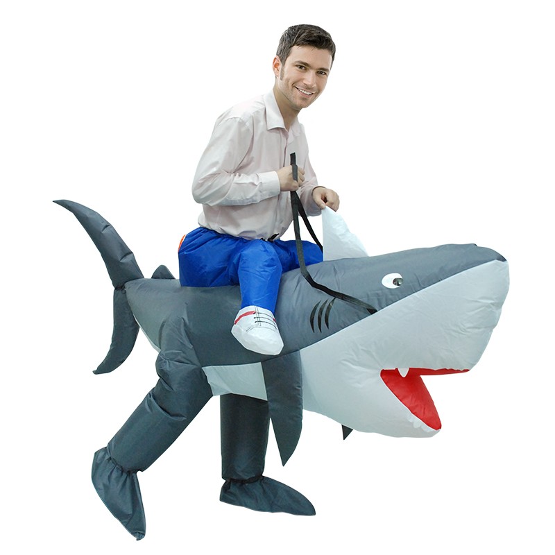 Inflatable Costume for Adult/Teen Funny Shark/Giraffe/Banana Costume Halloween Party Costume Full Body Blow up Costume 
