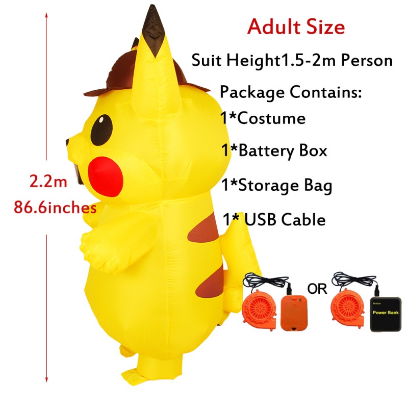Funny Cartoon Inflatable Pikachu Costume Adult/Kid Cosplay Costume - China  Inflatable Costume and Inflatable price
