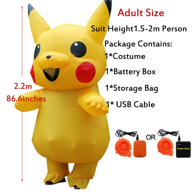Blow Up Pikachu Costume Halloween Funny Inflatable Costumes For Kid 
