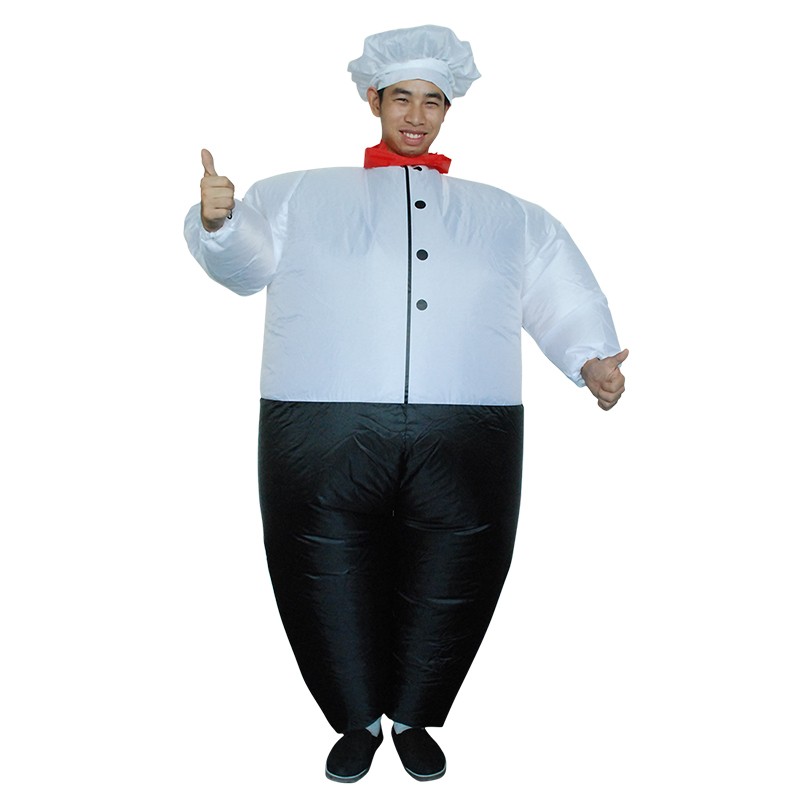 Halloween Chef Inflatable Adult Costume Jumpsuit Halloween Party Fancy Dress 