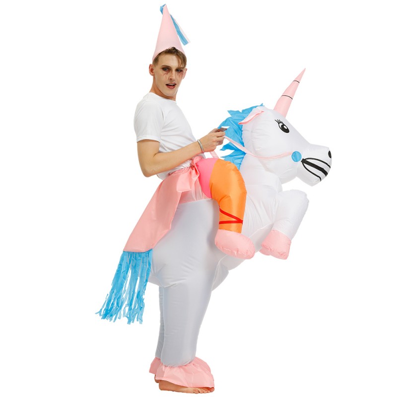 Inflatable Unicorn Costume Kids Adult Women Party Halloween Cosplay Fancy Dress
