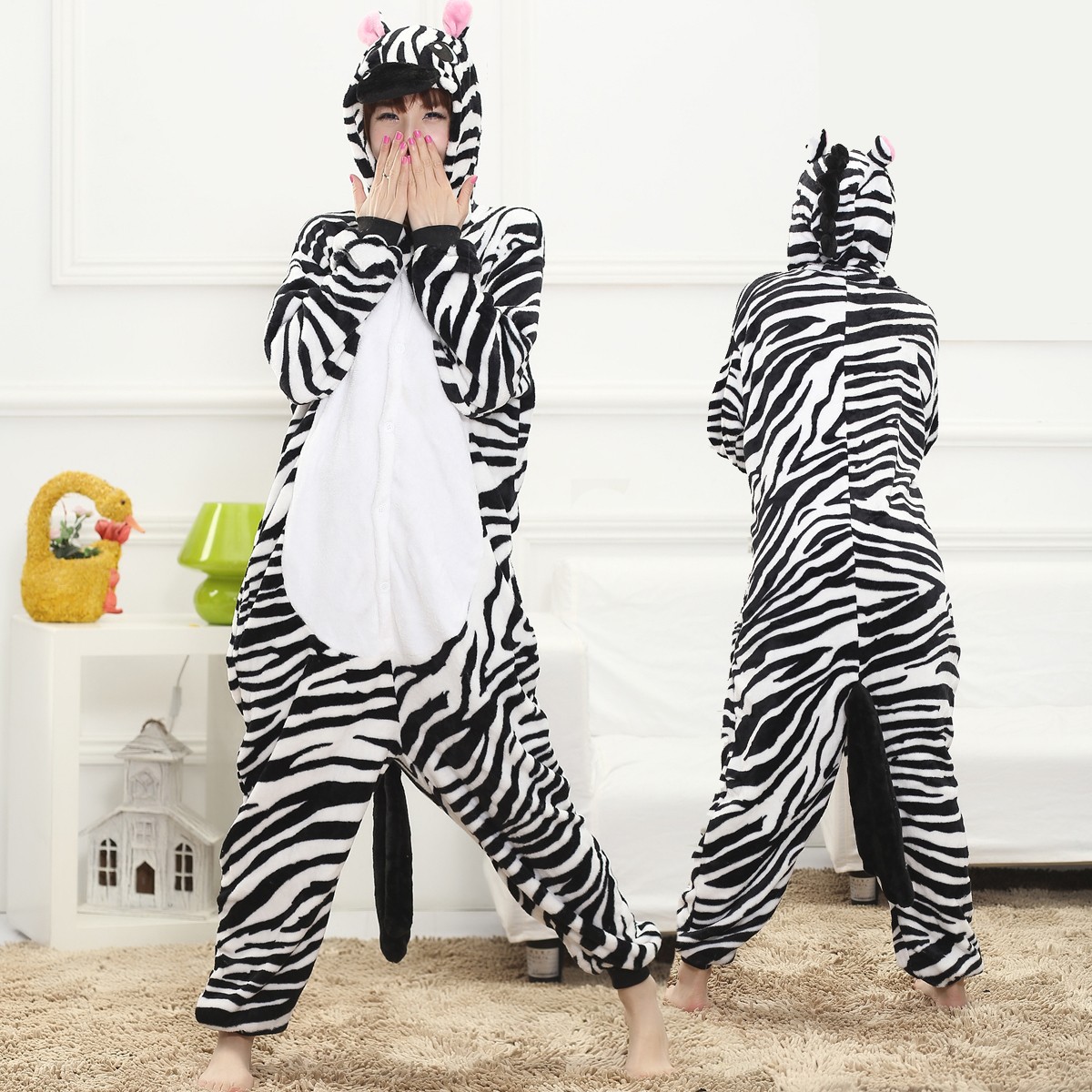 Zebra Onesie for Women Men Costume Onesies Pajamas Halloween