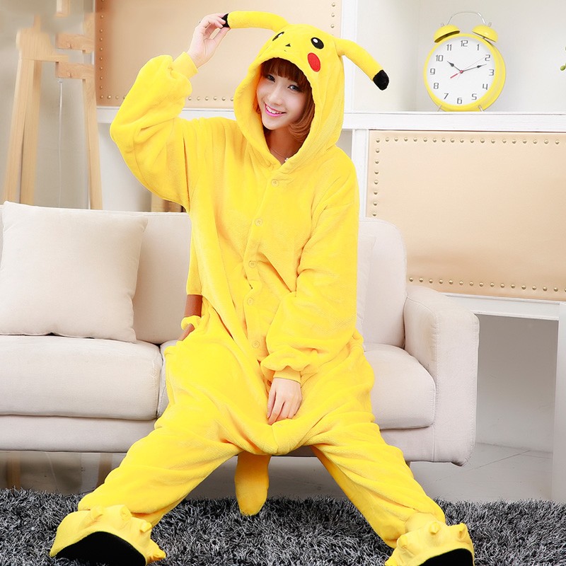 Pikachu Costume Onesie Adult Animal Onesies Halloween Outfit 