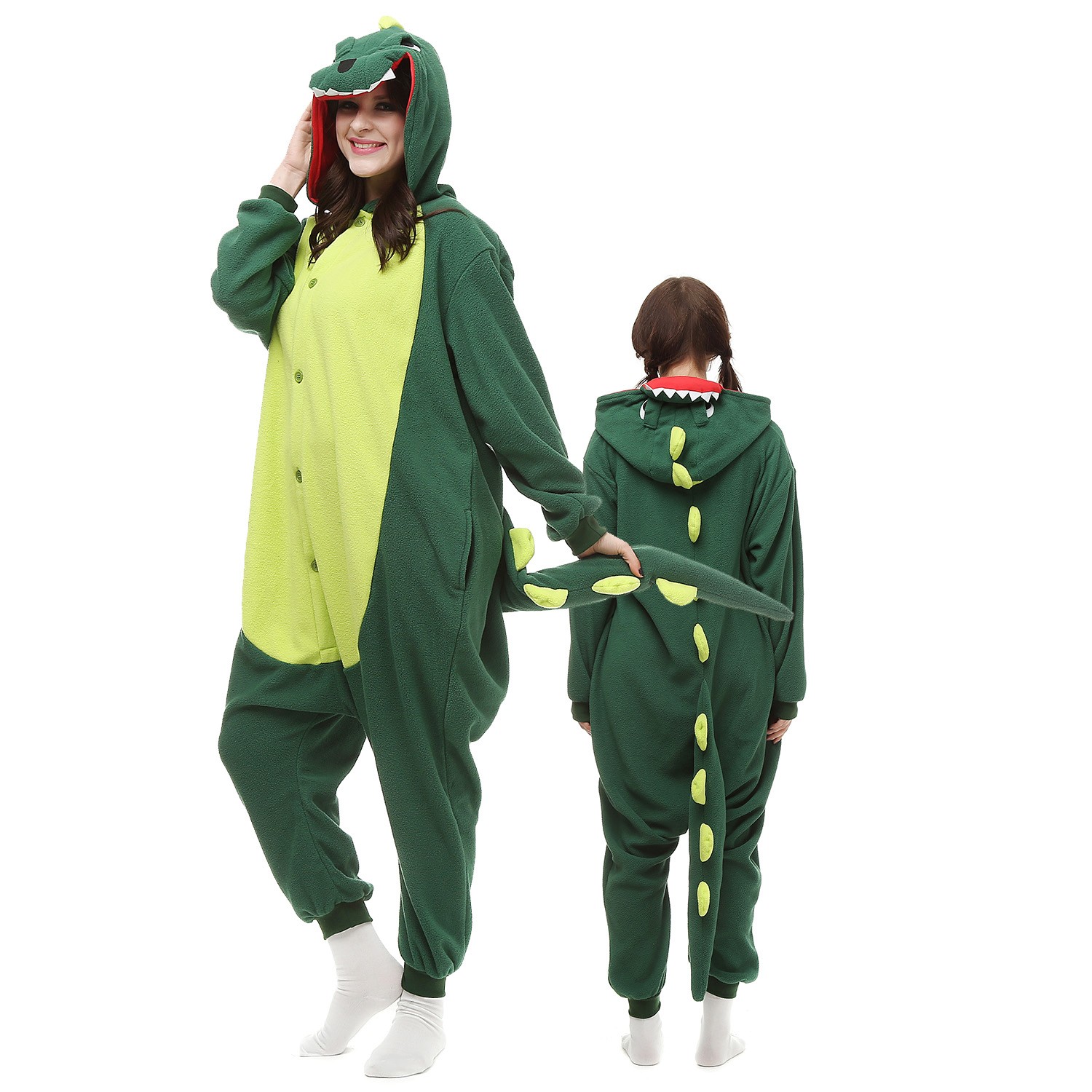 YULOONG Adult Dinosaur Onesies Pajamas Halloween Christmas Party Cosplay Costume Fancy Dress for Women Man 