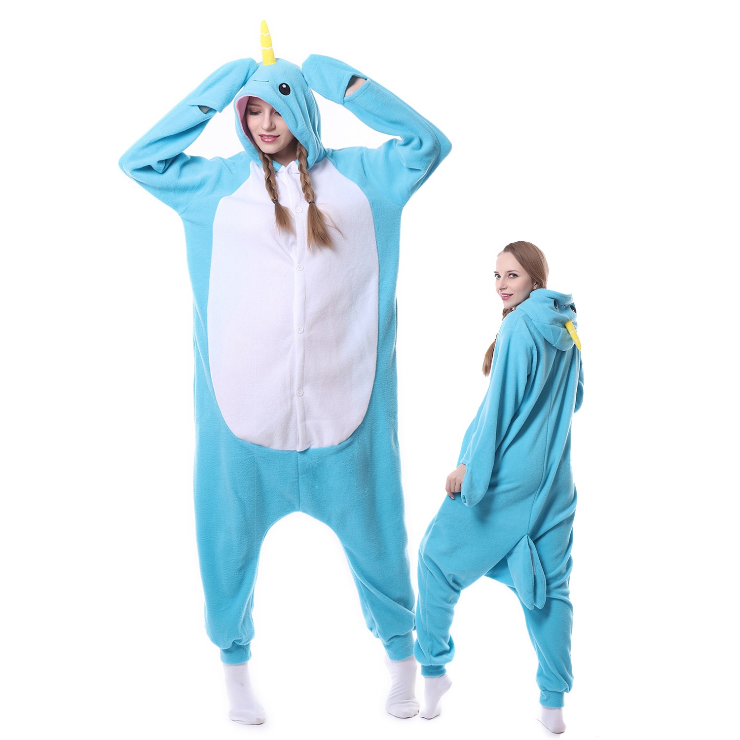 Narwhal Costume Onesie Pajamas Adult Animal Costumes for Women & Men ...