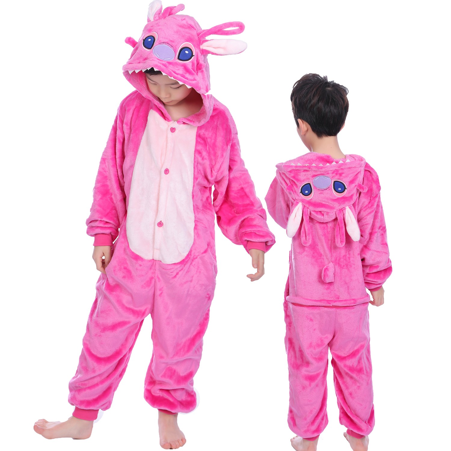 Pink Stitch Onesie Costume Pajama Kids Animal Outfit for Boys & Girls - Favounicorn.com
