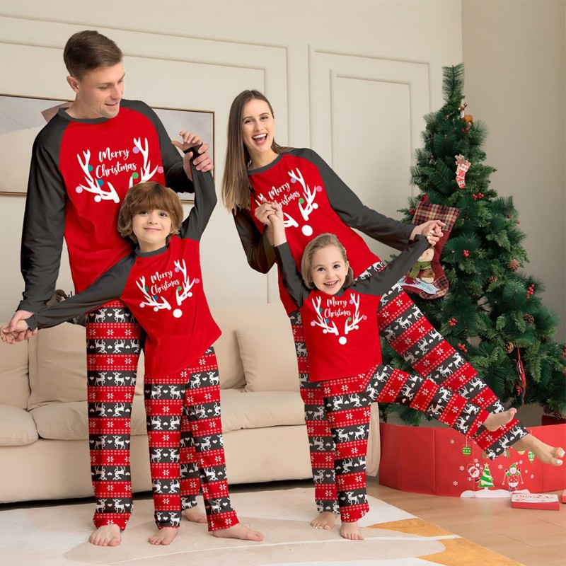 Star Santas Printed Matching Family Christmas Pajama Set