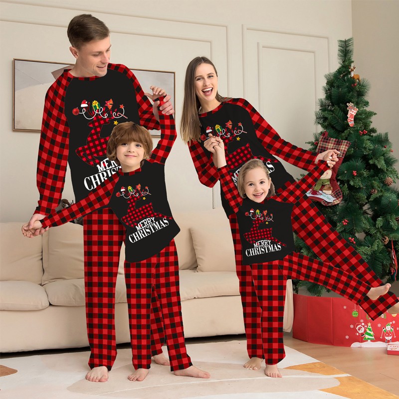 Star Santas Printed Matching Family Christmas Pajama Set