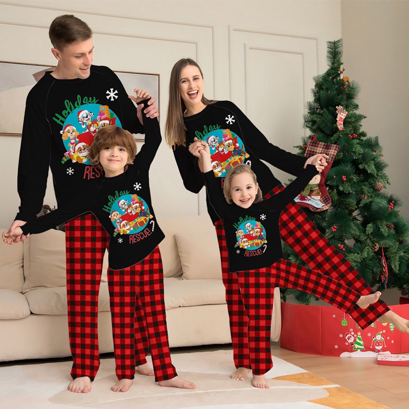 Doggy Pattern Christmas Pajamas Xmas Pyjamas Family Matching Pjs