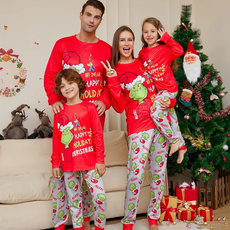 Family Christmas Pjs Matching Sets Festive Xmas Matching Pajamas Holiday  Hooded Christmas Sleepwear Set Loungewear