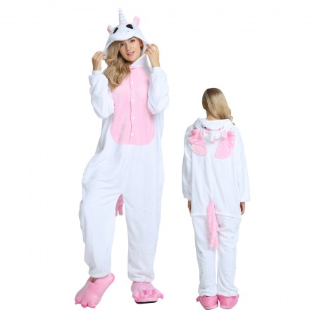 Pink Unicorn Costume Onesie for Women & Men Pajamas Halloween Outfit