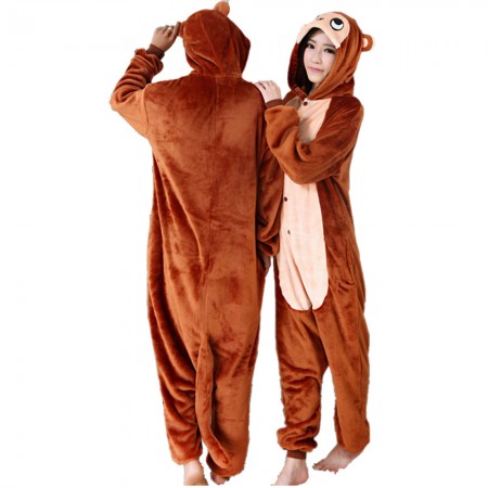 Monkey Costume Onesie for Women & Men Pajamas Halloween Outfit