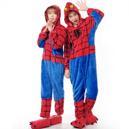 Spiderman Costume Onesie for Women & Men Pajamas Halloween Outfit