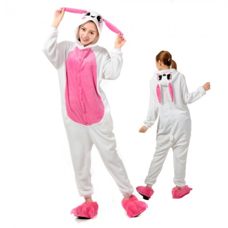 Rabbit Bunny Costume Onesie for Women & Men Pajamas Halloween Outfit