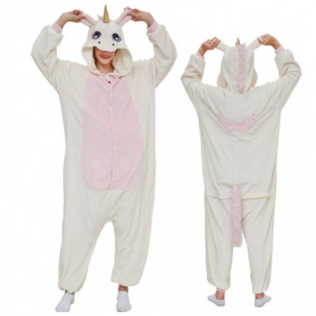 Gold Unicorn Onesie Costume Pajamas for Adults & Teens Halloween Outfit