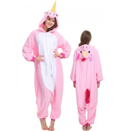 Pink Unicorn Onesie Costume Pajama for Adult Women & Men Halloween Costumes