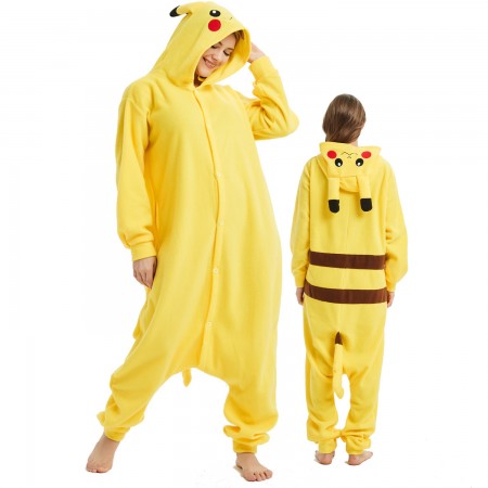 Pikachu Onesie Costume Pajama for Adult Women & Men Halloween Costumes